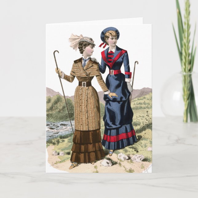 Viktorianische Lady Hikers Karte (Vorderseite)