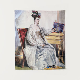 Viktorianische Lady mit Schmuckkasten - Elegant Vi Wandteppich