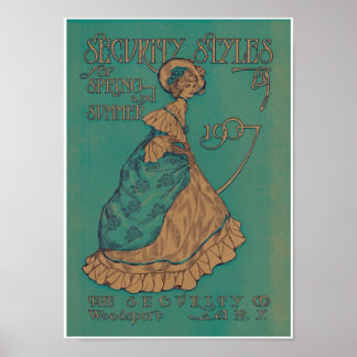 Viktorianische Lady Spring & Summer Ad 1907 Kunstd Poster