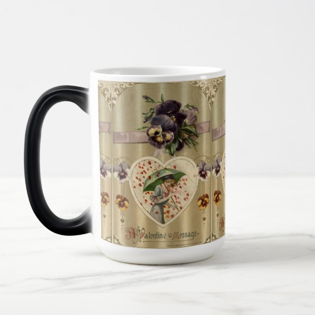 Viktorianische Lady Vintag Valentinstag Tasse (Links)