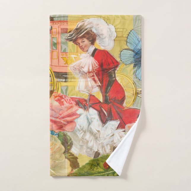 Viktorianische Lady Woman Fun Carriage Badhandtuch Set (Handtuch)