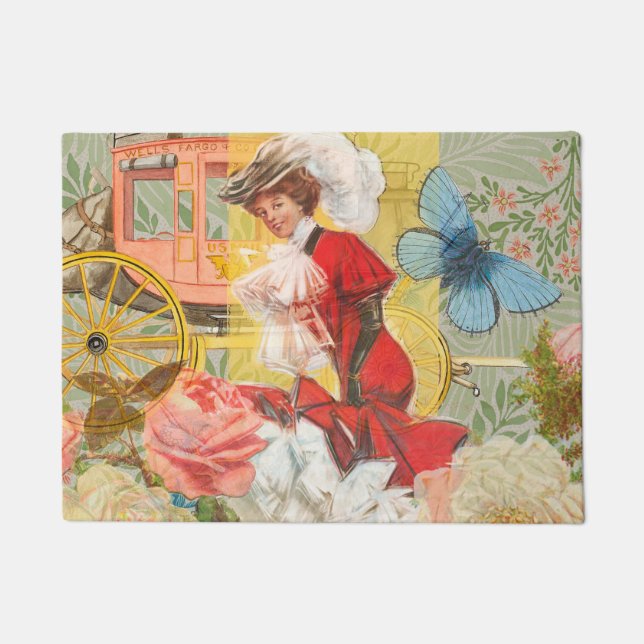 Viktorianische Lady Woman Fun Carriage Fußmatte (Vorderseite)