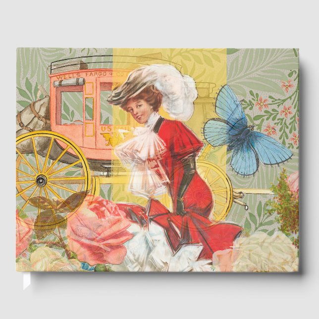 Viktorianische Lady Woman Fun Carriage Gästebuch (Vorderseite)