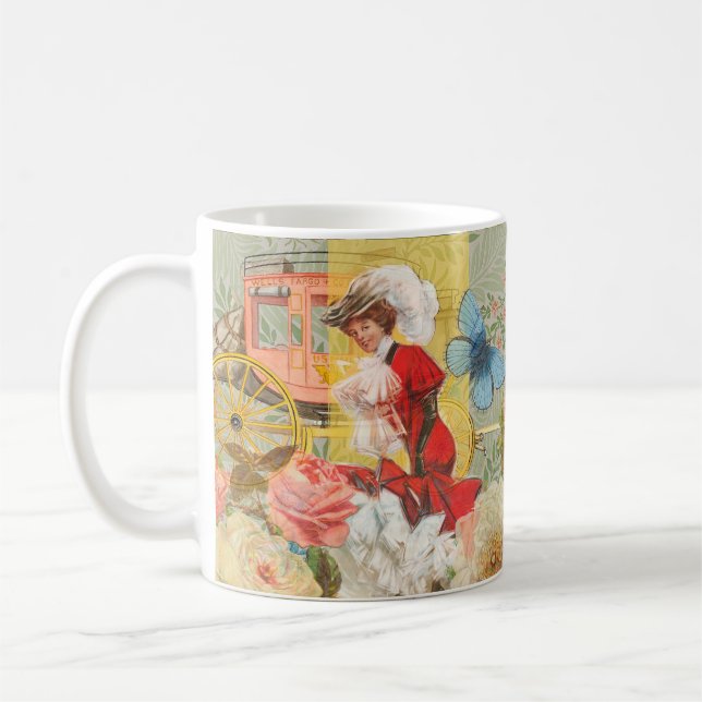 Viktorianische Lady Woman Fun Carriage Kaffeetasse (Links)