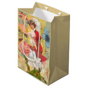 Viktorianische Lady Woman Fun Carriage Mittlere Geschenktüte