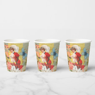 Viktorianische Lady Woman Fun Carriage Pappbecher