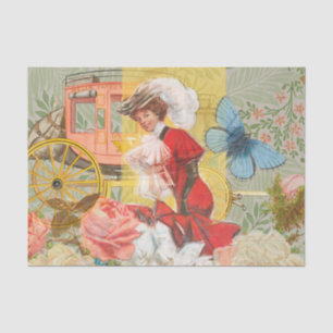 Viktorianische Lady Woman Fun Carriage Seidenpapier