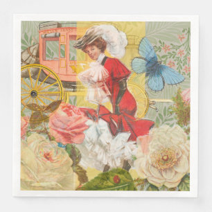 Viktorianische Lady Woman Fun Carriage Serviette