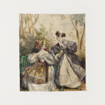 Viktorianische Ladys in Garden Conversation - Vint