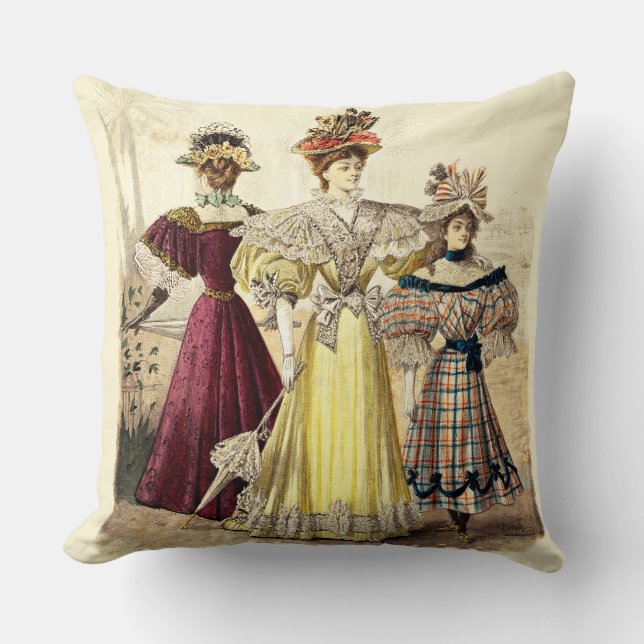 Viktorianische Ladys Vintag Design Kissen (Vorderseite)