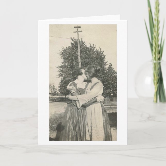 Viktorianische lesbische Karte des Valentines (Vorderseite)