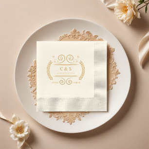 Viktorianische Luxury Monogram Wedding Servietten Mit Folie