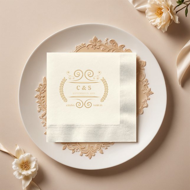 Viktorianische Luxury Monogram Wedding Servietten Mit Folie (Von Creator hochgeladen)