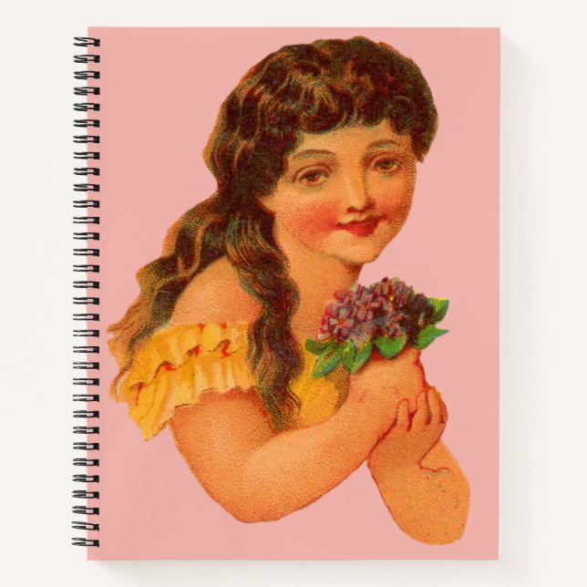 Viktorianische Mädchen mit Geißeln Notizbuch (Vorderseite)