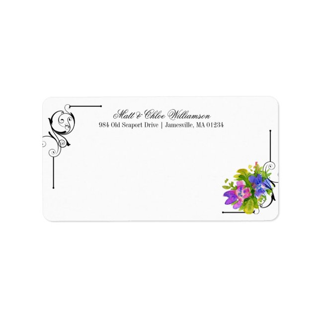 Viktorianische Mailing-Labels mit floralen Akzente Adressaufkleber (Vorne)