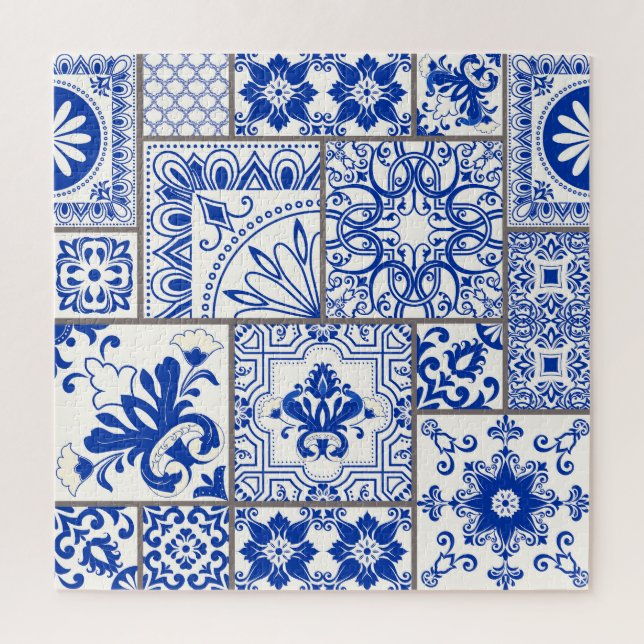 Viktorianische Majolika: Patchwork-Fliesenmuster. (Vertikal)
