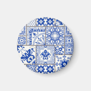 Viktorianische Majolika: Patchwork-Fliesenmuster. Magnet