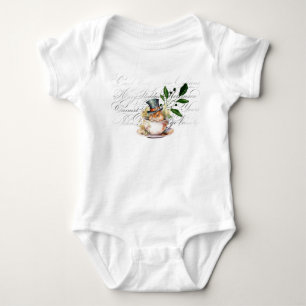 Viktorianische Maus in Teetasse Baby Strampler