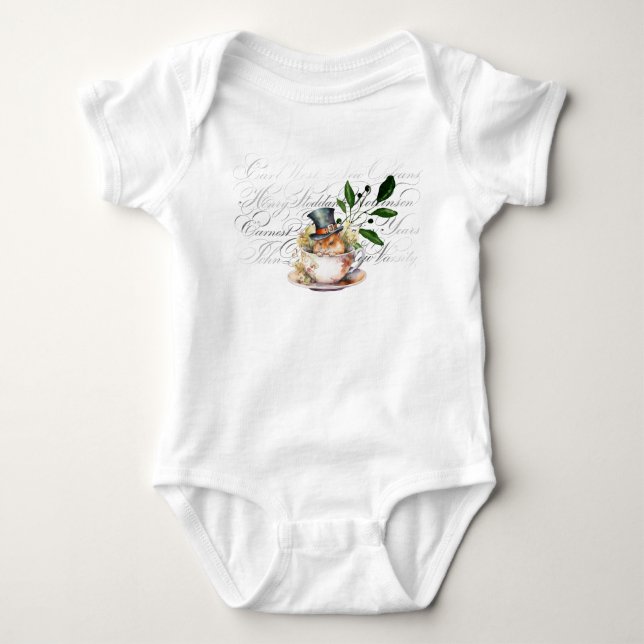 Viktorianische Maus in Teetasse Baby Strampler (Vorderseite)