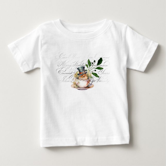 Viktorianische Maus in Teetasse Baby T-shirt (Vorderseite)