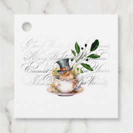 Viktorianische Maus in Teetasse Geschenkanhänger
