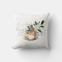 Viktorianische Maus in Teetasse Kissen