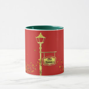 Viktorianische Messinglaterne rote grüne goldene L Tasse