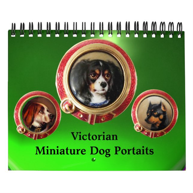 VIKTORIANISCHE MINIATURHUNDERPORTRAITS 2017 Grün Kalender (Titelbild)