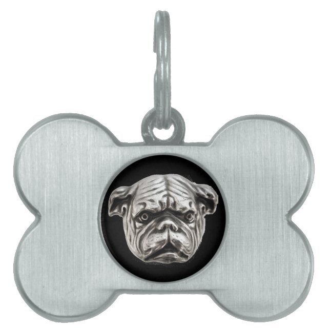 VIKTORIANISCHE MINIATURHUNDERPORTRAS BULLDOG TIERMARKE (Vorderseite)