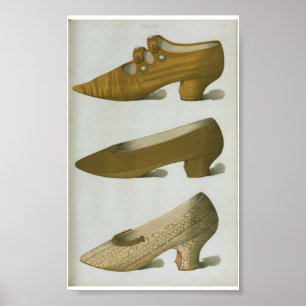 Viktorianische Mode-Schuh-Platte des 18. Poster