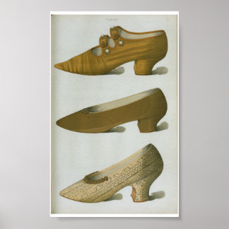 viktorianische Mode-Shoe-Plate aus dem 18. Jahrhun Poster