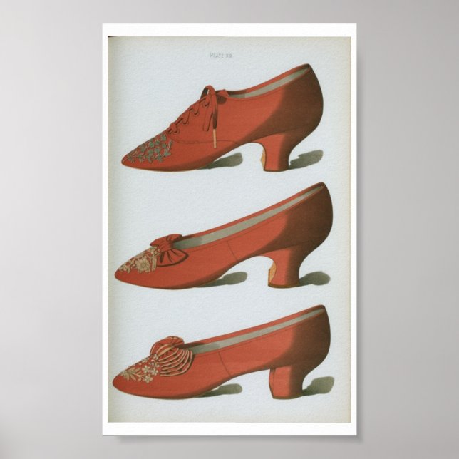 viktorianische Mode-Shoe-Plate aus dem 18. Jahrhun Poster (Vorne)
