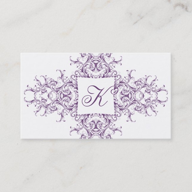 Viktorianische Monogramm-Geschäfts-Karte Visitenkarte (Vorderseite)