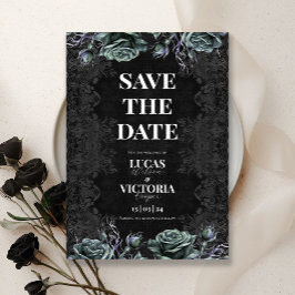 Viktorianische Moody Gothic Wedding Save the Date Einladung