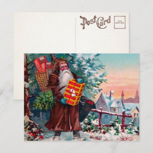 Viktorianische mürrische Weihnachtsmann-Postkarte Postkarte