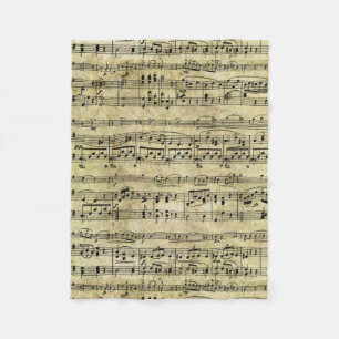 Viktorianische Musik-Blatt-Tapete Fleecedecke