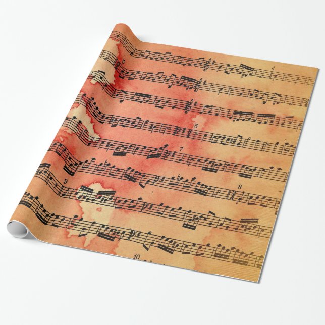 Viktorianische Musik-Blatt-Tapete Geschenkpapier (Ungerollt)