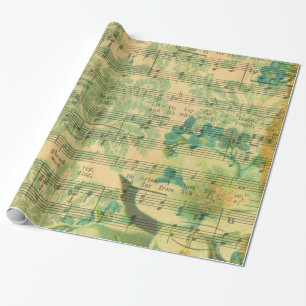 Viktorianische Musik-Blatt-Tapete Geschenkpapier