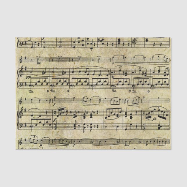 Viktorianische Musik-Blatt-Tapete Seidenpapier (Vorderseite)