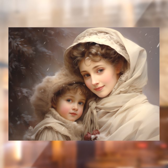 Viktorianische Mutter und Kind Fensteraufkleber (Blatt 2)