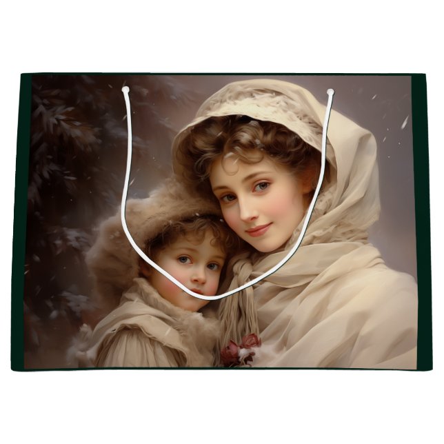 Viktorianische Mutter und Kind Große Geschenktüte (Vorderseite)