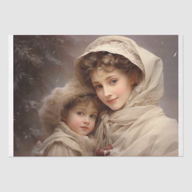 Viktorianische Mutter und Kind Seidenpapier (Vorderseite)