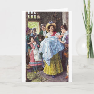 Viktorianische neue Baby-Grußkarte Karte