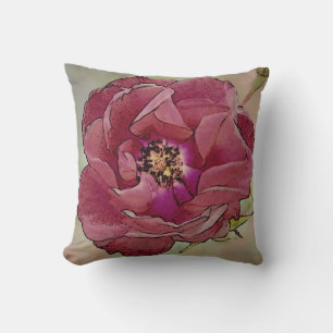 Viktorianische offene Rose Kissen-Mauve-Rückseite Kissen