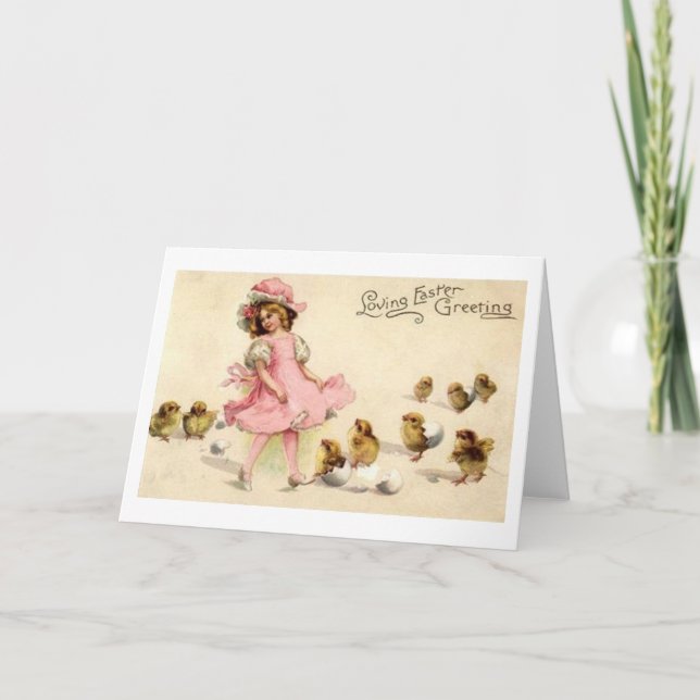 Viktorianische Osterkarte Feiertagskarte (Vorderseite)