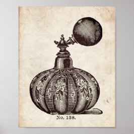 Viktorianische Parfüm-Flaschenabbildung Poster