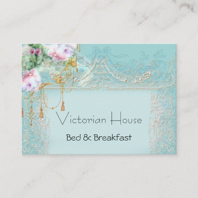 Viktorianische Pink Roses Business Cards Visitenkarte (Vorderseite)