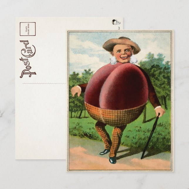 Viktorianische Plum Man Postkarte (Vorne/Hinten)