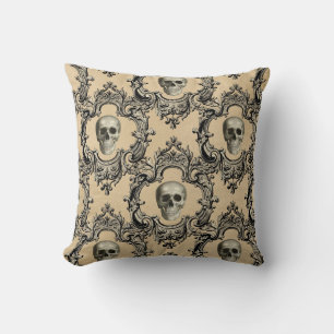 Viktorianische Rahmenschädel Goth Skelett Gothic Kissen