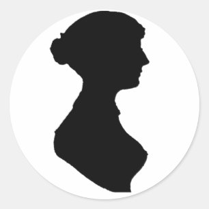 Viktorianische Regency Silhouette Runder Aufkleber